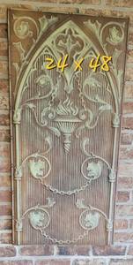lot 82 image: Gothic Architectural Relief Metal Art Panel