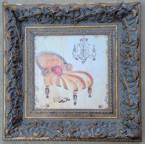 lot 84 image: Romantic Ornately Framed Print  Crazy Chaise