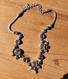 lot 33 image: Brighton Signed Silene Champagne Mocha Gem and Pearl Necklace