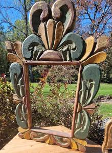lot 87 image: Carved Pine Southwestern Painted Frame