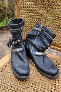 lot 45 image: AS98 Black Leather Moto Boots  Nori