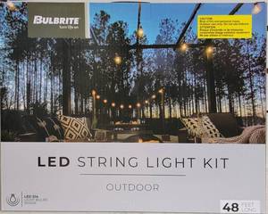 lot 156 image: Bulbrite LED String Light Kit NIB  48 feet