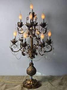 lot 22 image: Brilliant Baroque 18th Century Style Candelabara Accent Lamp