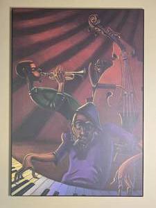 lot 74 image: Stylish Jazz Fine Art Print - Justin Bua - Jazz Trio