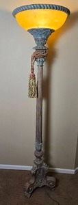 lot 17 image: Gorgeous Oversized Florentine Torchiere Floor Lamp