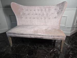 lot 28 image: Precedent Classic Modern Fusion Wingback Tufted Accent Loveseat