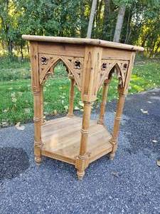 lot 11 image: Gothic Carved Pine Side Table