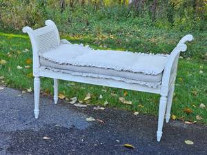 lot 114 image: Vintage Cane Seat Bench