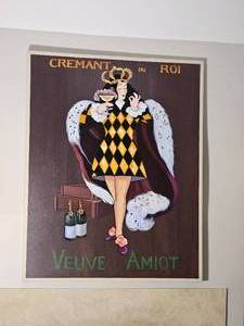 lot 4 image: Veuve Amiot Cremant Du Roi Advertisement on Canvas