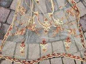 lot 95 image: Romantic English Home Embellished Net Lace Drapery Panel, 90 x 50