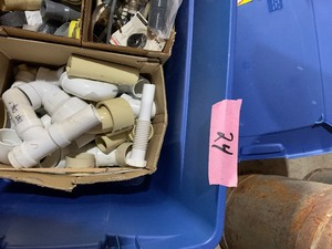 lot 24 image: Plumbing parts, misc with tote