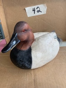 lot 42 image: canvas back duck decoy