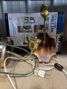 lot 55 image: 2 small lamps, tins
