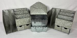 lot 90 image: Collection of Metal Organizers for the Office