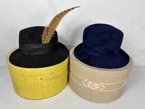lot 106 image: Vintage Franklin Simon Betmar New York Fedora and Adolfo II Excello Wool Fedora