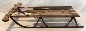 lot 78 image: Vintage Childrens Steel Runner Snow Sled