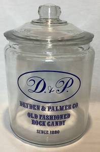 lot 25 image: Dryden & Palmer Co Old Fashioned Rock Candy Vintage Store Display Candy Jar