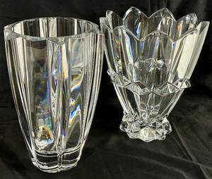 lot 27 image: Two Large Mikasa and Rogaska Lead Crystal Vases Slovenia