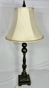 lot 112 image: Tall (45) Table Lamp with Heavy Metal Candlestick Base