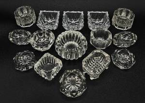 lot 100 image: Collection of 15 Vintage Glass Salt Cellars