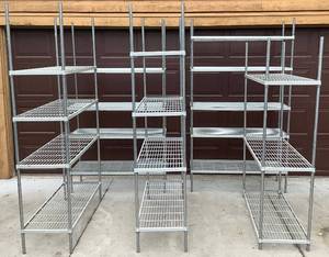 lot 61 image: 5 Heavy Duty Metal Shelving Units
