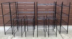 lot 63 image: HDX Black Metal Shelving Units - 8 Units Total