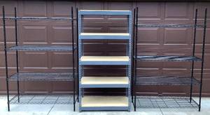 lot 64 image: Metal Shelving - 3 Units Total