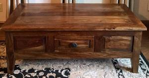 lot 42 image: Hardwood Coffee Table with One Middle Drawer