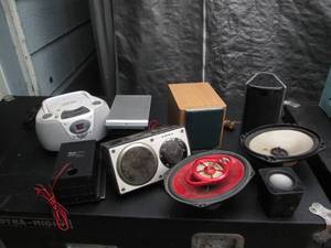 lot 159 image: Random speakers and musical equipme...