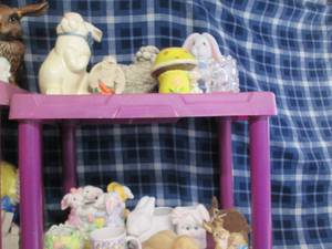 lot 230 image: Rabbit themed planters, figures, ca...