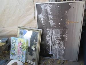 lot 269 image: Huge 55x40in framed City Scape wall...