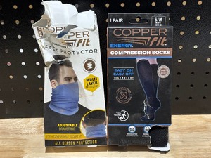 lot 16 image: Copper Fit Compression Socks and Mask