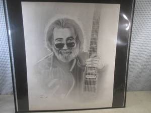 lot 117 image: (FS) Jerry Garcia Charcoal Print 20...