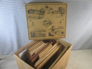 lot 132 image: (A-4) Box of Assorted Vintage Wood ...