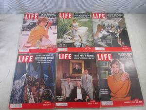 lot 168 image: (FS) 6 Vintage 1957 Life Magazines...