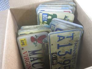 lot 203 image: (F-1) Box of Assorted License Plate...