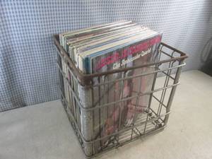 lot 208 image: (F-1) Vintage Metal Milk Crate With...
