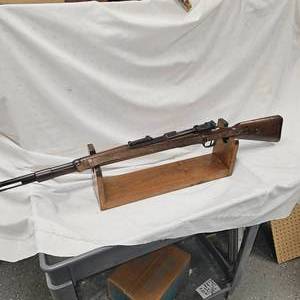 lot 19 image: 100% Original Nazi, with sling, K98 with Proofs, 8mm BYF42