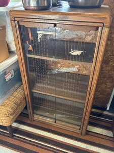 lot 36 image: Wooden Curio Cabinet