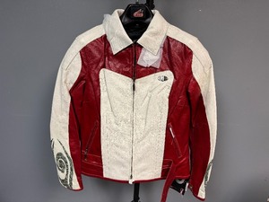 lot 32 image: Hein Gericke-Delmar RedCream Leather Jacket - Womens Size 8