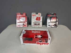 lot 36 image: Hyvee Indy Car Series - Set of 3 Cars and 3 Individual Cars with Trading Car - New in Box
