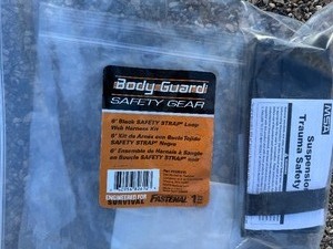 lot 117 image: 6 Black Safety Strap Loop Web Harness (Qty 2)