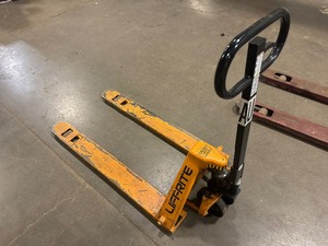 lot 100 image: Liftrite Pallet Jack.  Needs attention. Believe chain broke in handle.