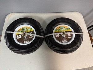 lot 28 image: Farm & Ranch 13 Utility Tires. Includes Universal Adapter Kit (Qty 2)