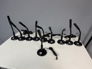 lot 65 image: Gooseneck PodiumDesktop Microphones (Qty 10)
