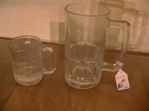lot 47 image: 2 glass beer mugs