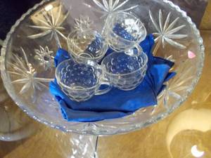 lot 104 image: Lead Crystal punch bowl and glasses