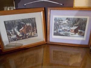 lot 108 image: 2 Currier and Ives prints and frames