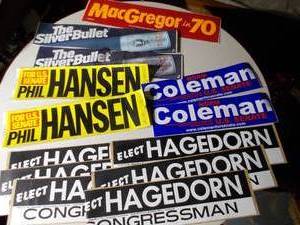 lot 334 image: Vintage political stickers