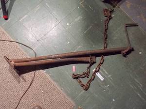 lot 349 image: vintage barbed wire or fence stretcher,